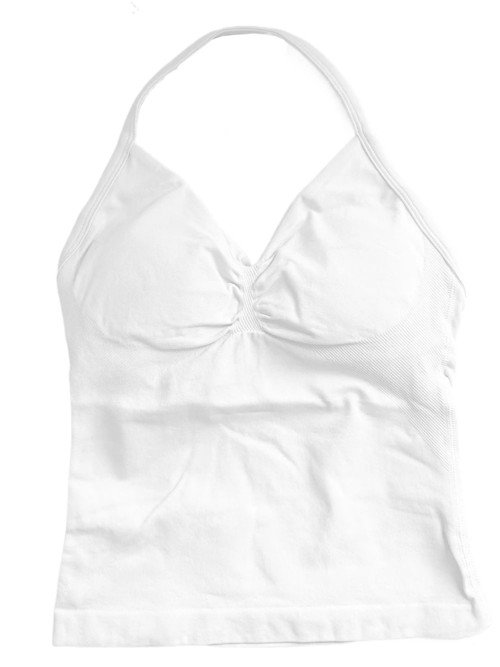 Longline Strappy Gym Top Women Clothes Sports Shirts Yoga Vest Built in Bra With Cups Halter Fitness Backless Workout Tank Top