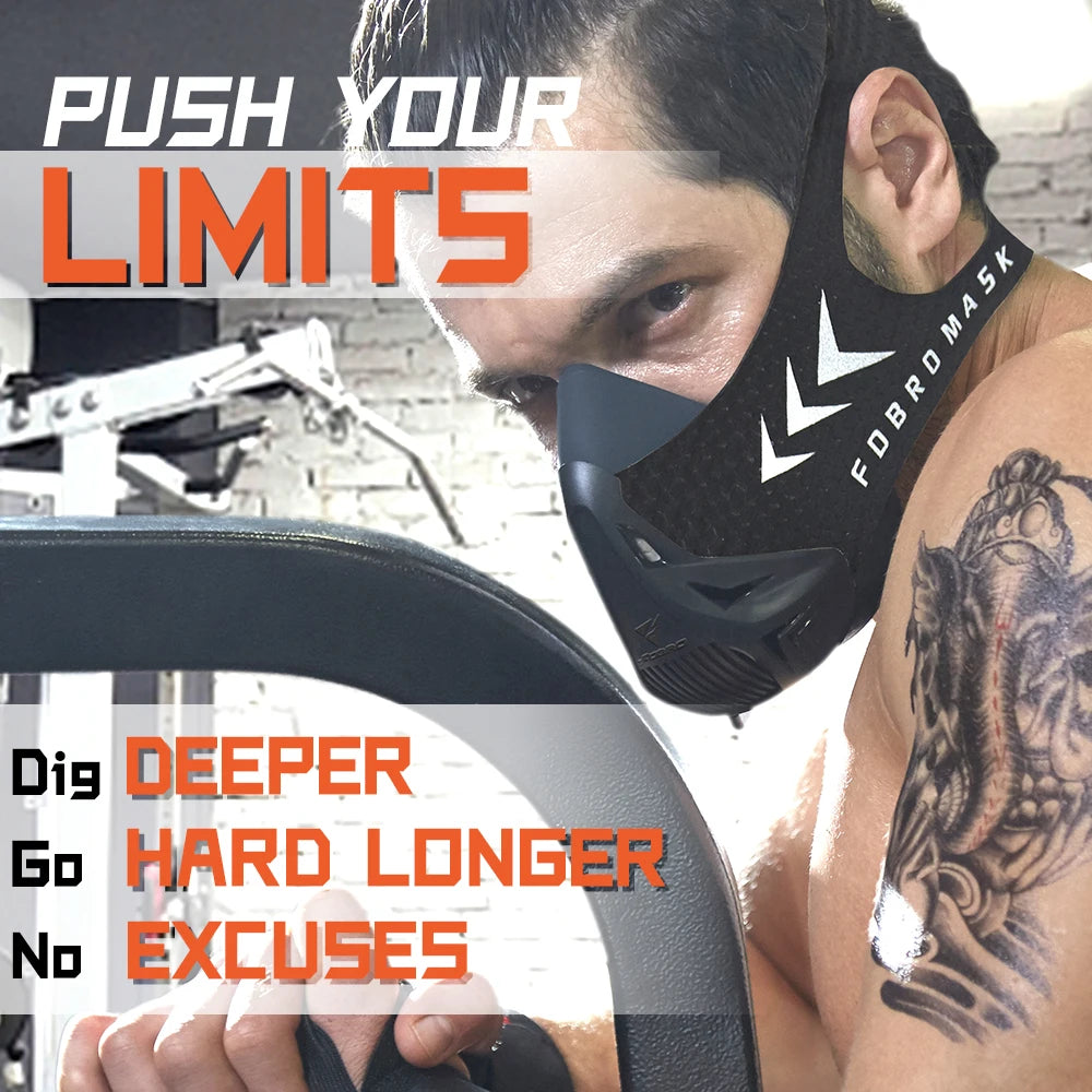 FDBRO Sport MASK Training Running Mask Pro Fitness Gym Workout Cycling Elevation High Altitude Training Conditioning Sports Mask