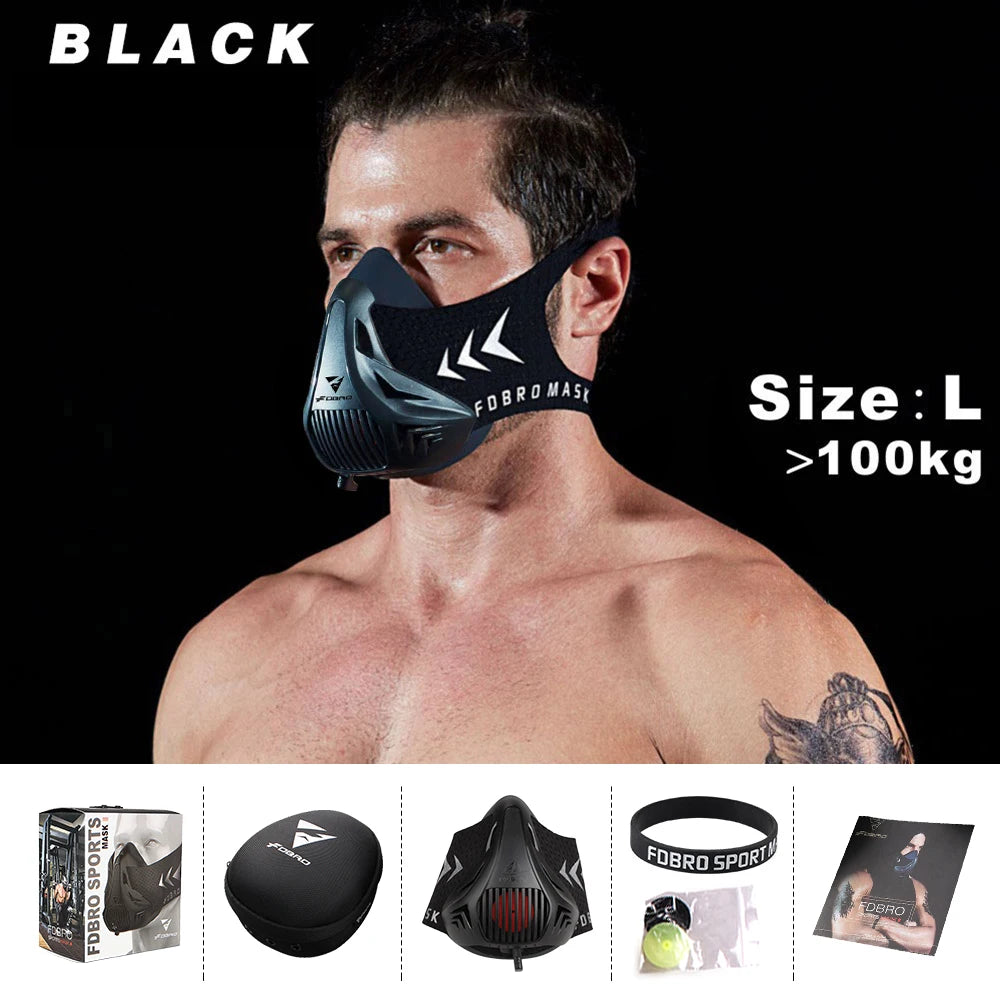 FDBRO Sport MASK Training Running Mask Pro Fitness Gym Workout Cycling Elevation High Altitude Training Conditioning Sports Mask