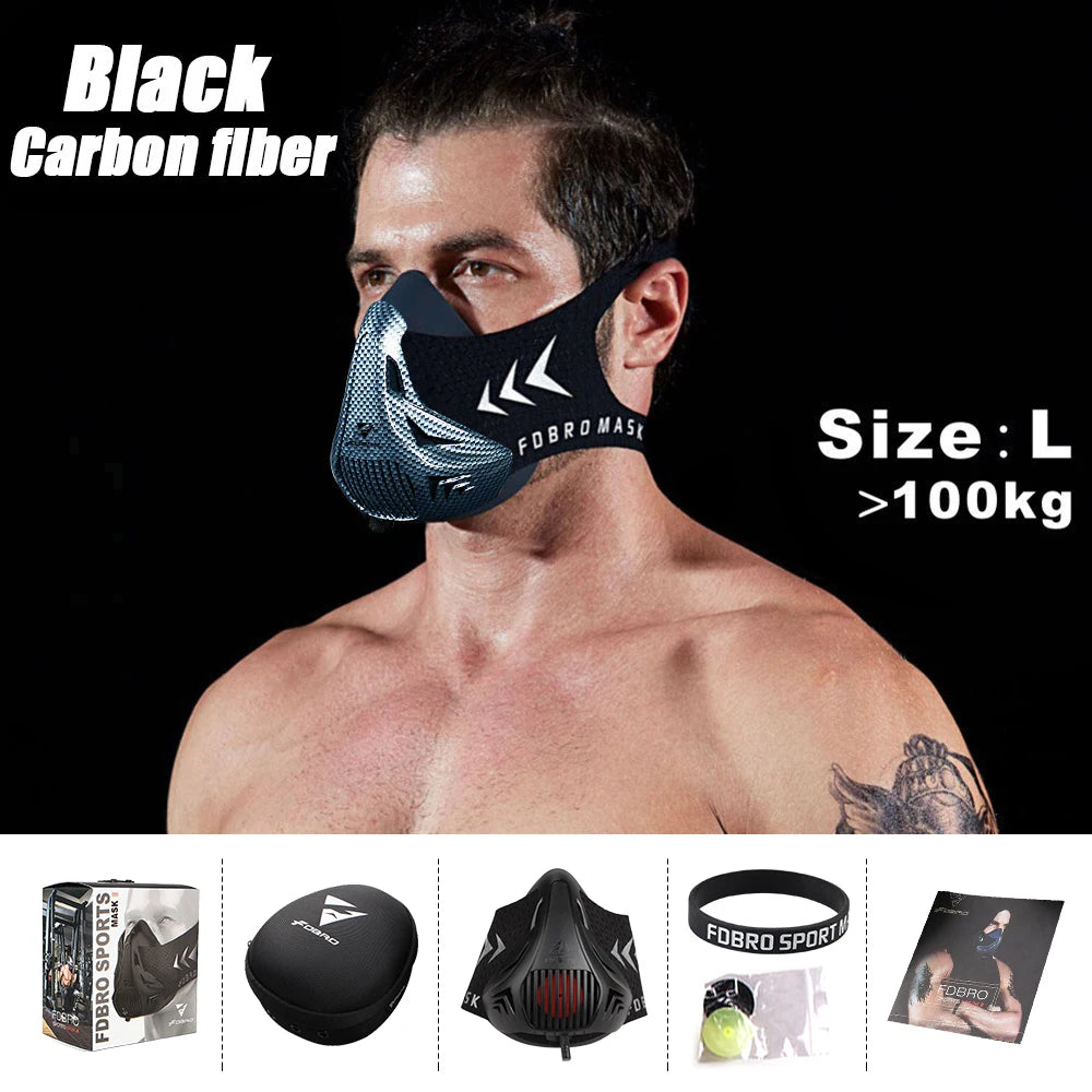 FDBRO Sport MASK Training Running Mask Pro Fitness Gym Workout Cycling Elevation High Altitude Training Conditioning Sports Mask