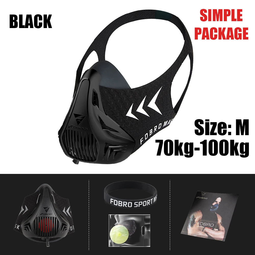 FDBRO Sport MASK Training Running Mask Pro Fitness Gym Workout Cycling Elevation High Altitude Training Conditioning Sports Mask