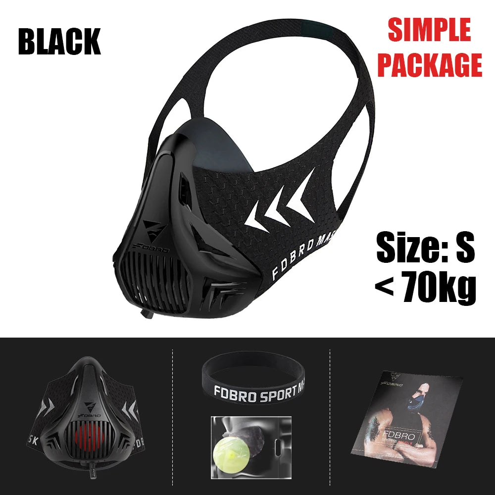 FDBRO Sport MASK Training Running Mask Pro Fitness Gym Workout Cycling Elevation High Altitude Training Conditioning Sports Mask