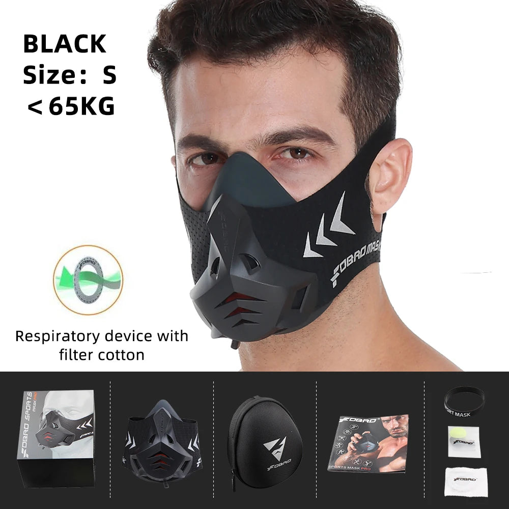 FDBRO Sport MASK Training Running Mask Pro Fitness Gym Workout Cycling Elevation High Altitude Training Conditioning Sports Mask
