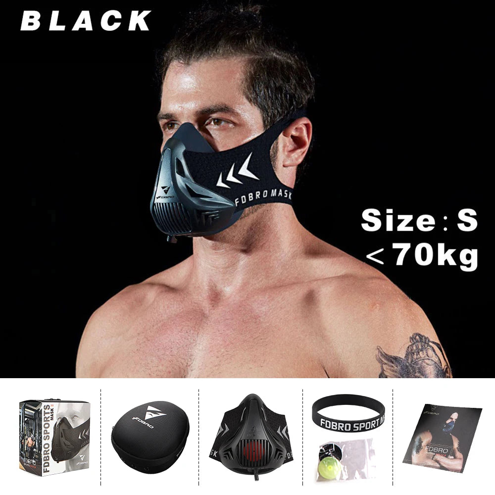FDBRO Sport MASK Training Running Mask Pro Fitness Gym Workout Cycling Elevation High Altitude Training Conditioning Sports Mask