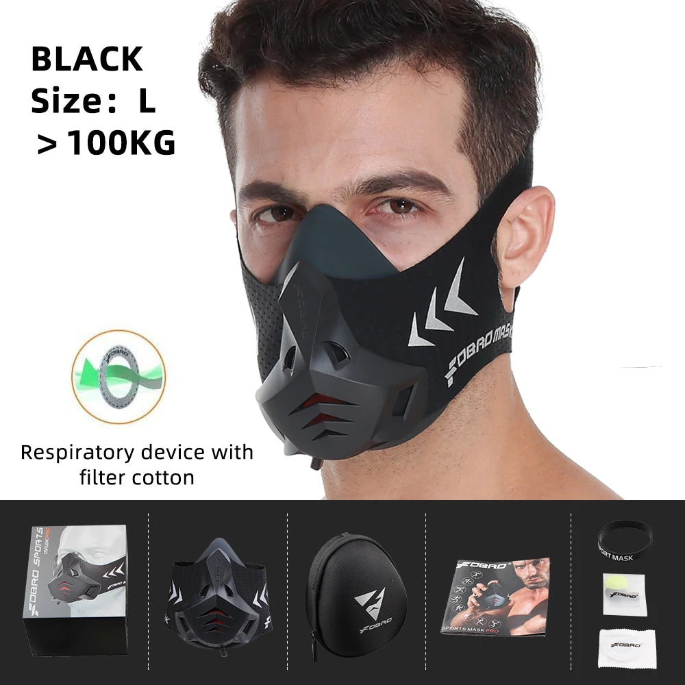 FDBRO Sport MASK Training Running Mask Pro Fitness Gym Workout Cycling Elevation High Altitude Training Conditioning Sports Mask