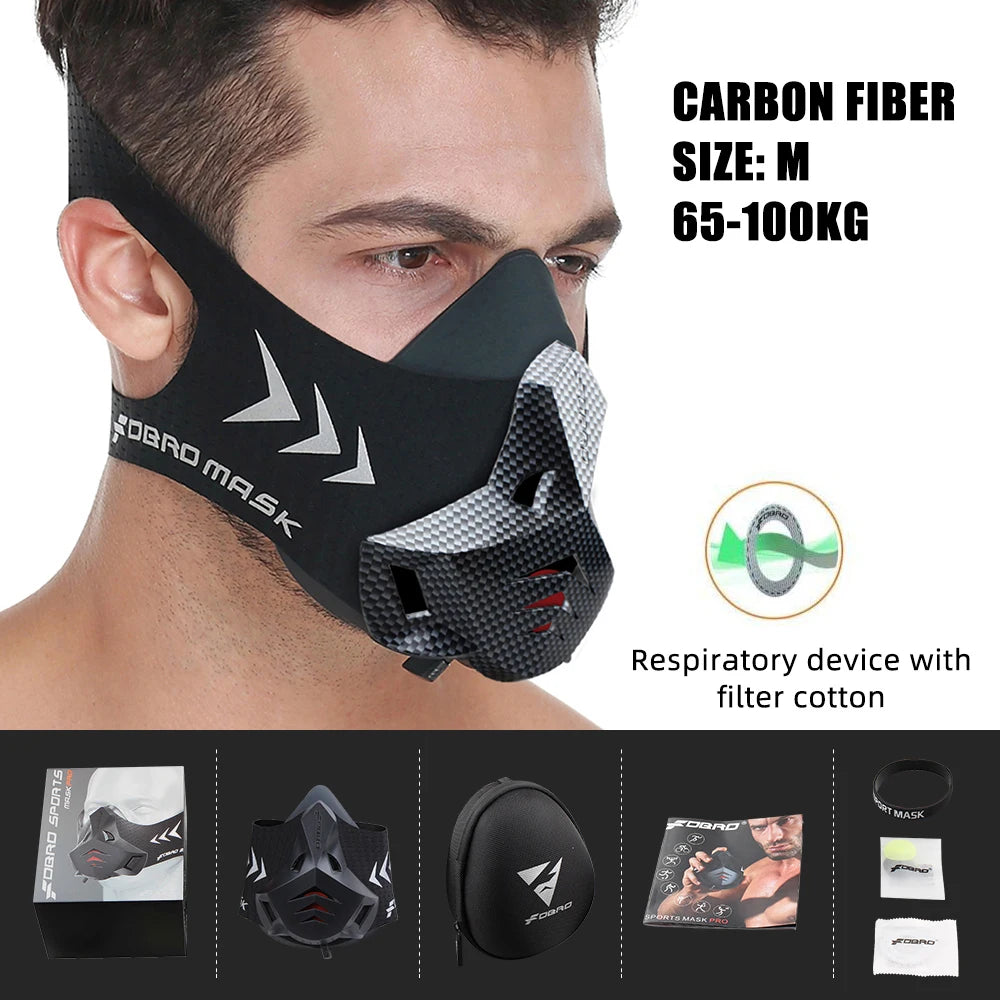 FDBRO Sport MASK Training Running Mask Pro Fitness Gym Workout Cycling Elevation High Altitude Training Conditioning Sports Mask