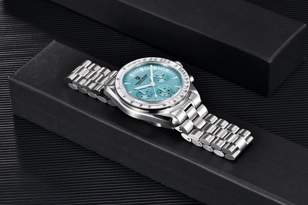 PAGANI DESIGN 2025 New Moon Watch Retro Luxury Quartz Watches For Men Stainless steel Luminous waterproof Sport Chronograph Man