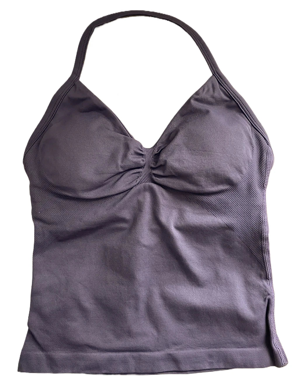 Longline Strappy Gym Top Women Clothes Sports Shirts Yoga Vest Built in Bra With Cups Halter Fitness Backless Workout Tank Top