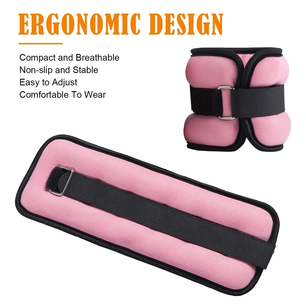 1Pair Adjustable Ankle Weights (0.5kg/1kg) - Neoprene Leg & Arm Straps for Fitness, Aerobics, Physical Therapy - Women, Men,Kids