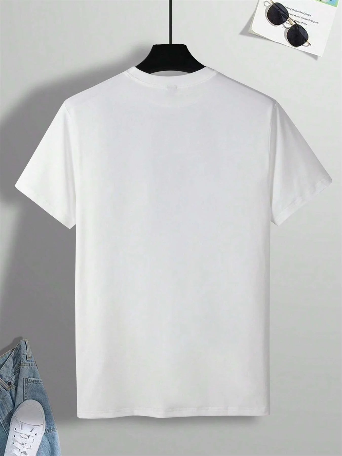 Men's summer 100% cotton fashionable casual loose fit plus size letter pattern printed sports round neck short sleeved T-shirt