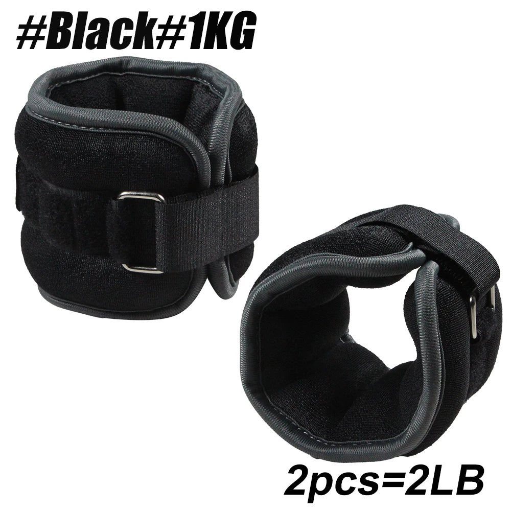 1Pair Adjustable Ankle Weights (0.5kg/1kg) - Neoprene Leg & Arm Straps for Fitness, Aerobics, Physical Therapy - Women, Men,Kids