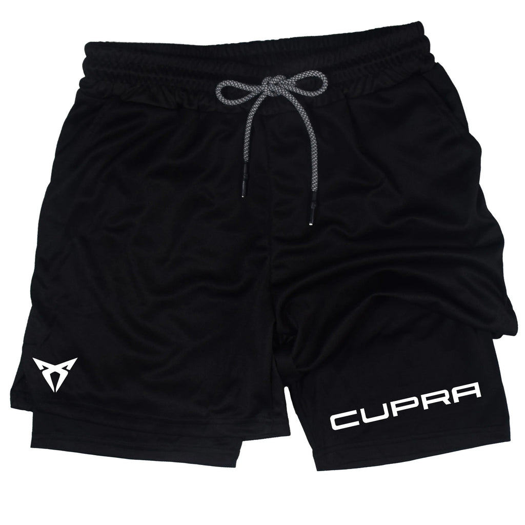 Men's Two-in-one Sports Shorts Breathable Casual Quick-drying Double-layer Shorts Summer Running Sportswear Bottoms M-3XL
