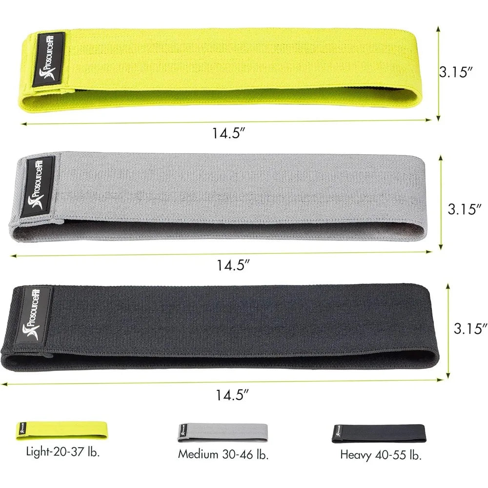 Fabric Loop Resistance Bands Set with Anti-Slip Grip, Mini Workout Bands for Fitness Training to Tone Legs, Glutes and Booty