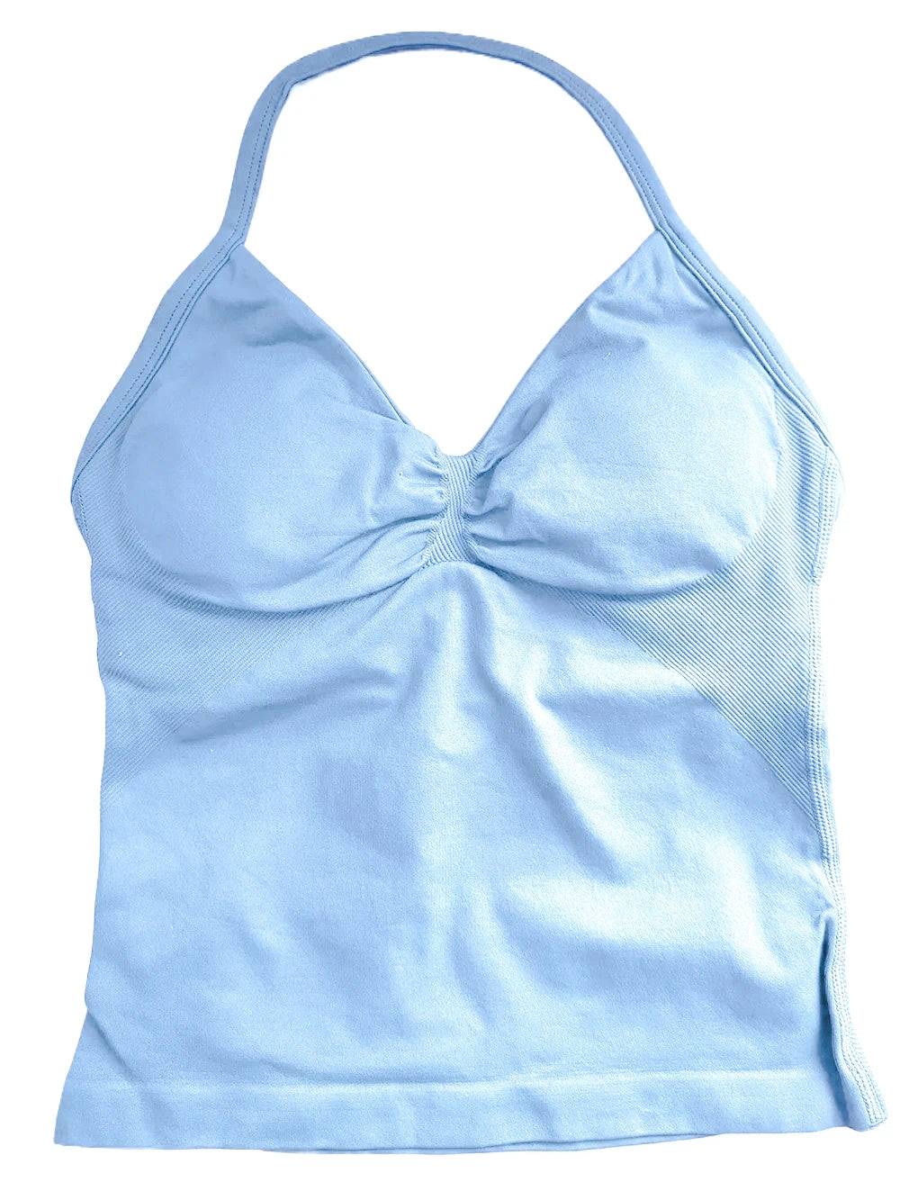 Longline Strappy Gym Top Women Clothes Sports Shirts Yoga Vest Built in Bra With Cups Halter Fitness Backless Workout Tank Top