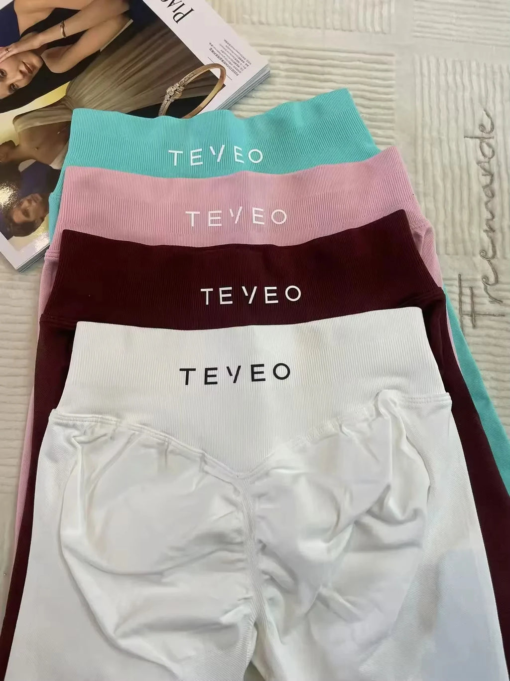TEVEO Leggings Joggings Women Seamless Yoga Pants High Quality Gym Leggings Ribbed Fitness Pants High Stretch Fitness Tight