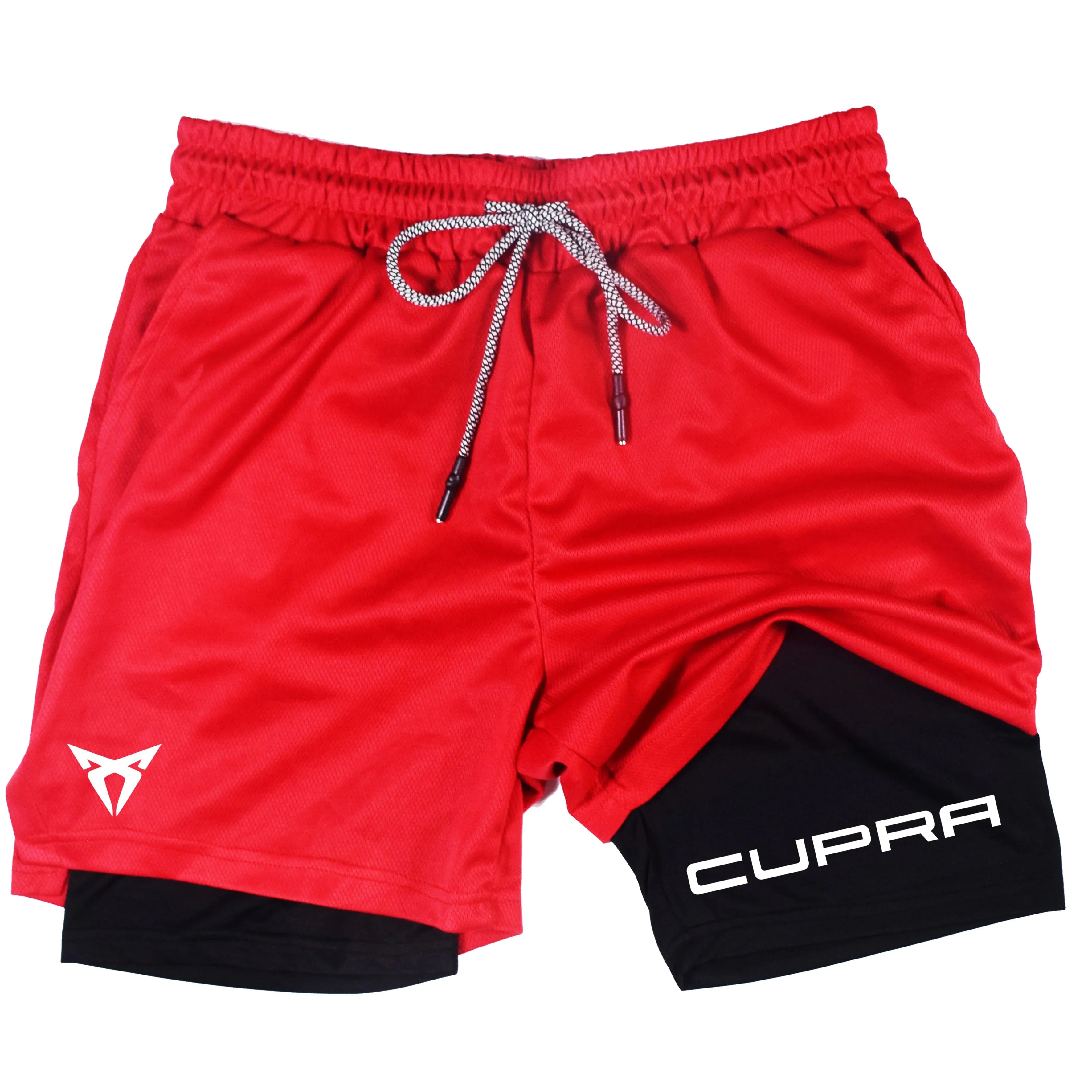 Men's Two-in-one Sports Shorts Breathable Casual Quick-drying Double-layer Shorts Summer Running Sportswear Bottoms M-3XL