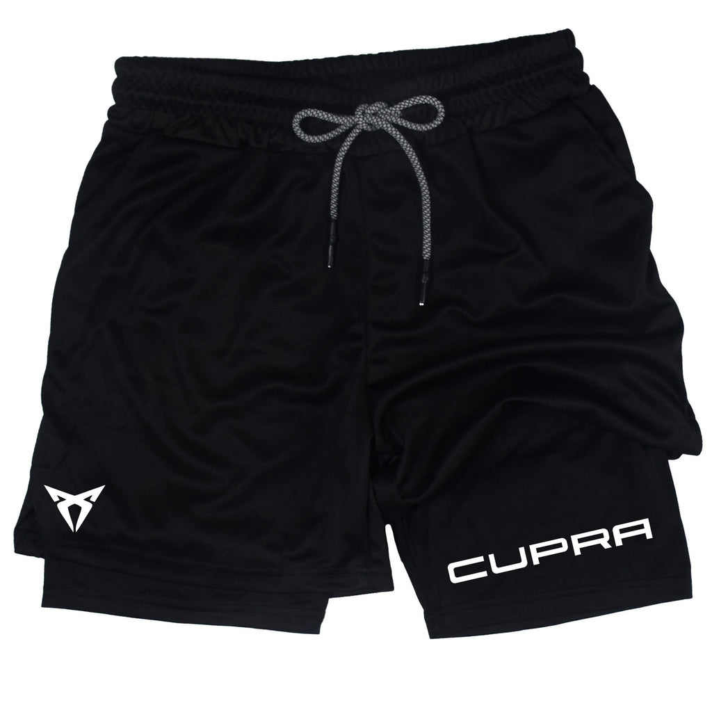 Men's Two-in-one Sports Shorts Breathable Casual Quick-drying Double-layer Shorts Summer Running Sportswear Bottoms M-3XL RL0244