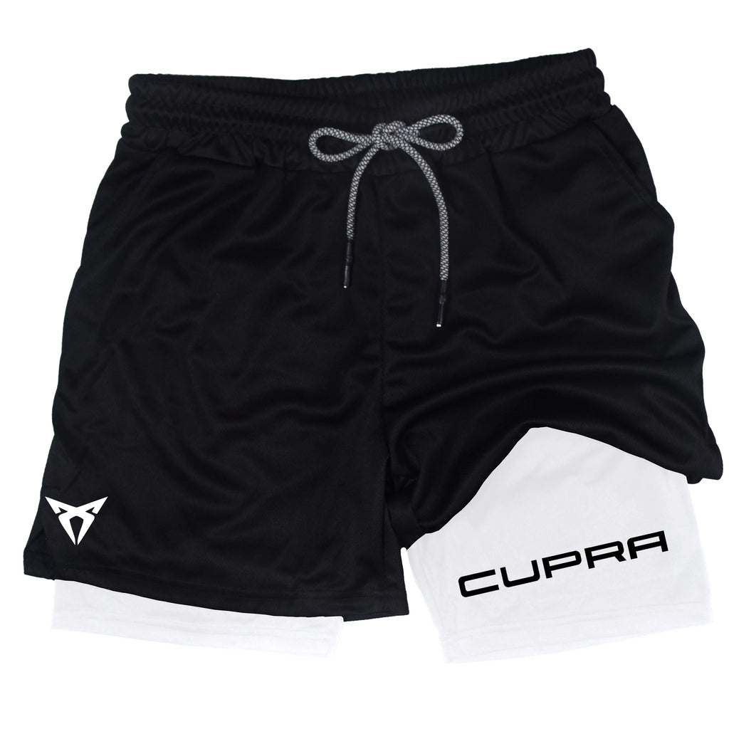 Men's Two-in-one Sports Shorts Breathable Casual Quick-drying Double-layer Shorts Summer Running Sportswear Bottoms M-3XL RL0244