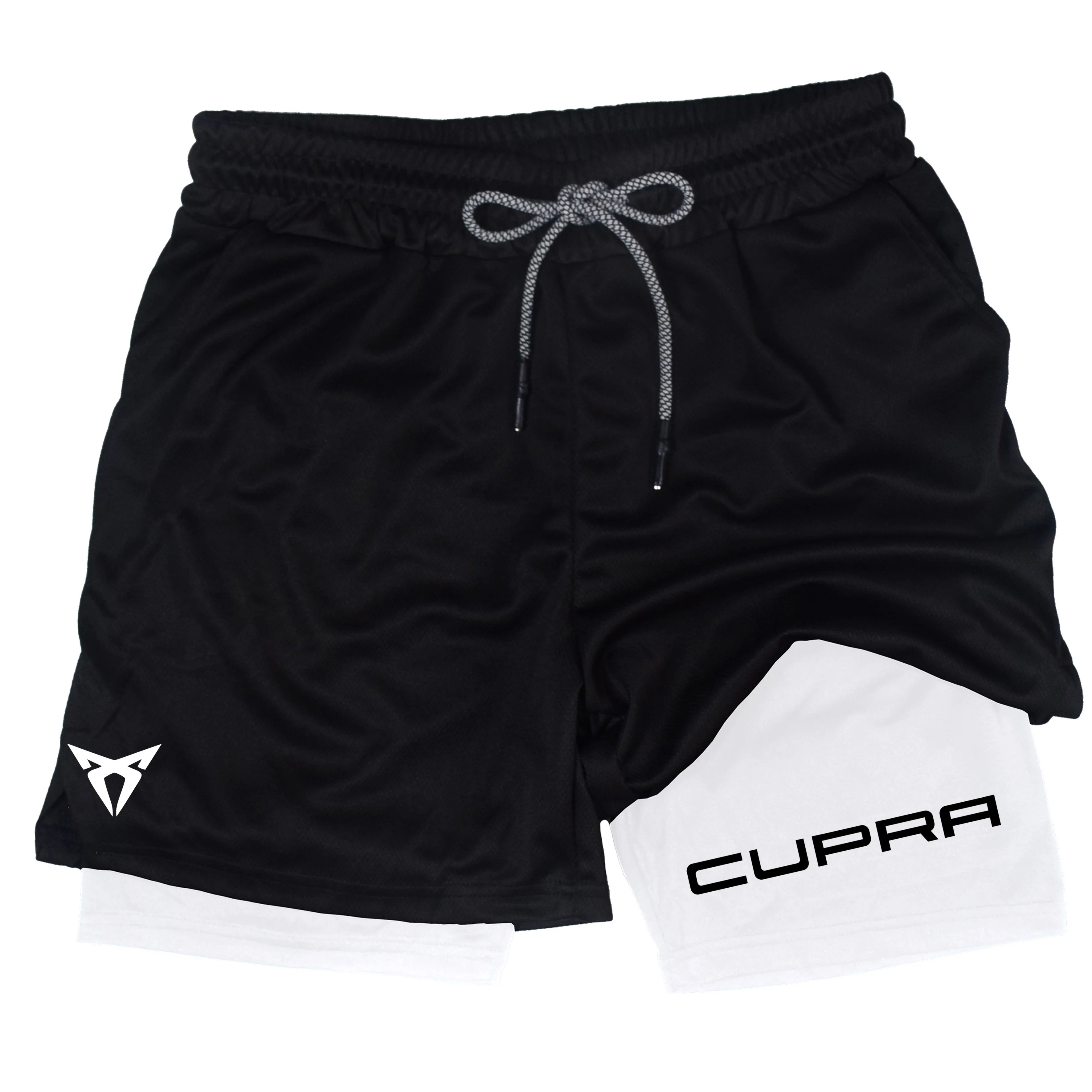 Men's Two-in-one Sports Shorts Breathable Casual Quick-drying Double-layer Shorts Summer Running Sportswear Bottoms M-3XL RL0244