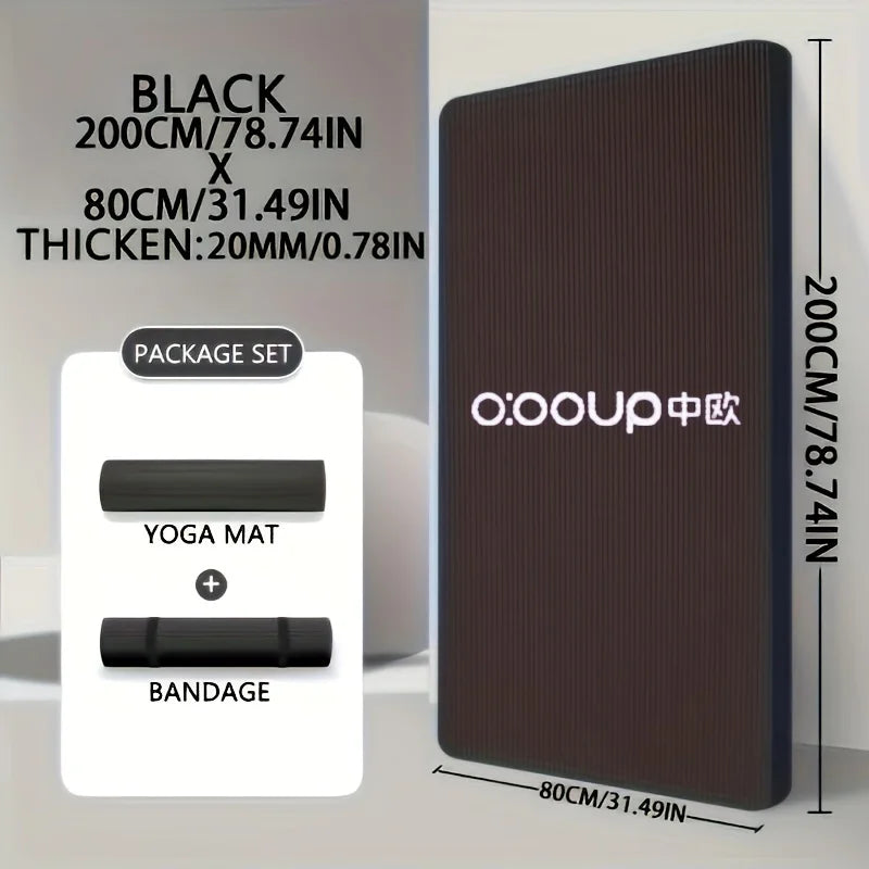 15/20mm Thick NBR Yoga Mat Moisture-proof Outdoor Non-Slip Durable Camping Picnic Mat 200x80cm Exercise Gym Fitness Workout