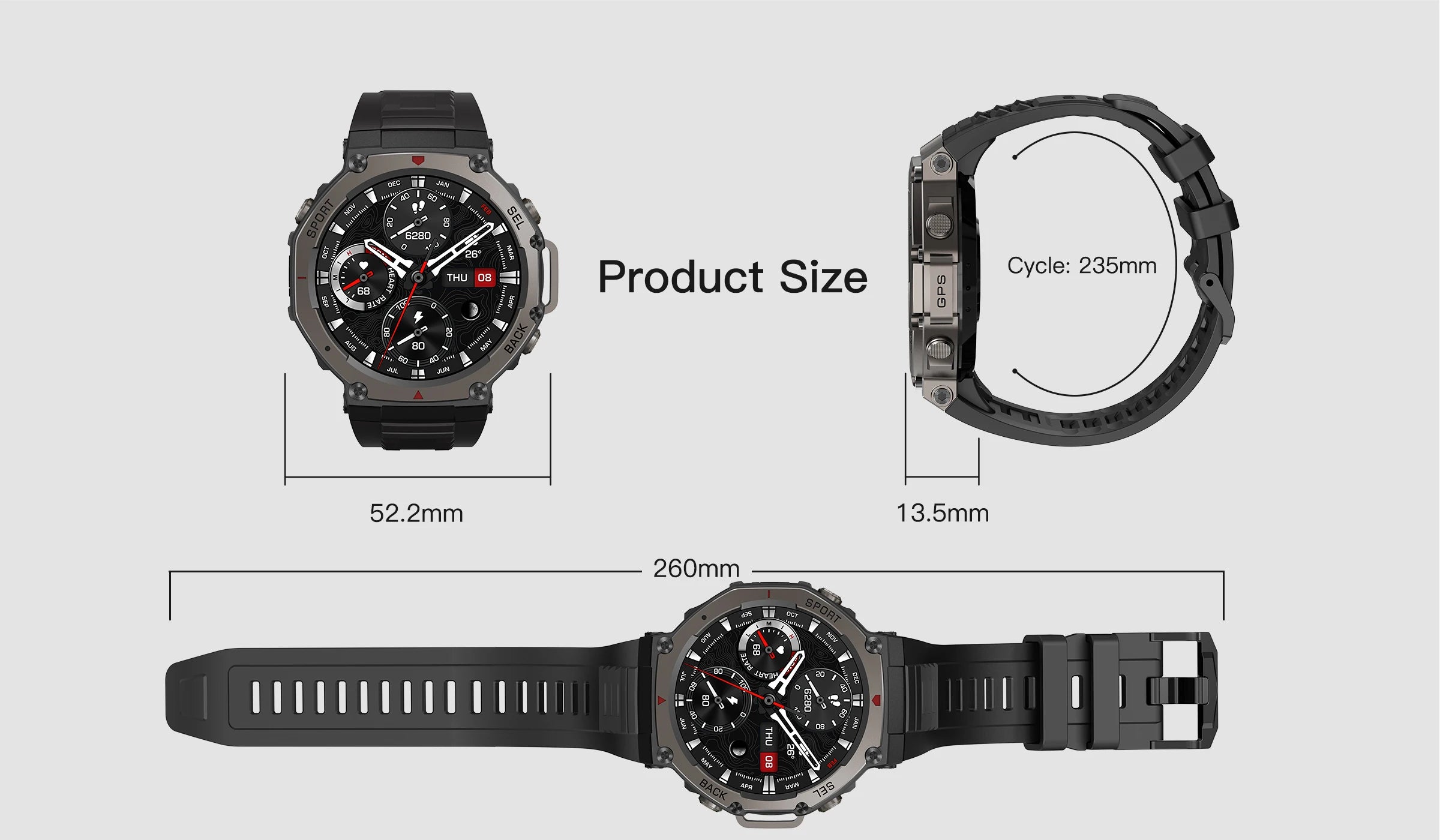 2025 New Military Bluetooth Call Smart Watch Built-in GPS Compass Barometric Altimeter 10ATM Waterproof Sports Smartwatches Men
