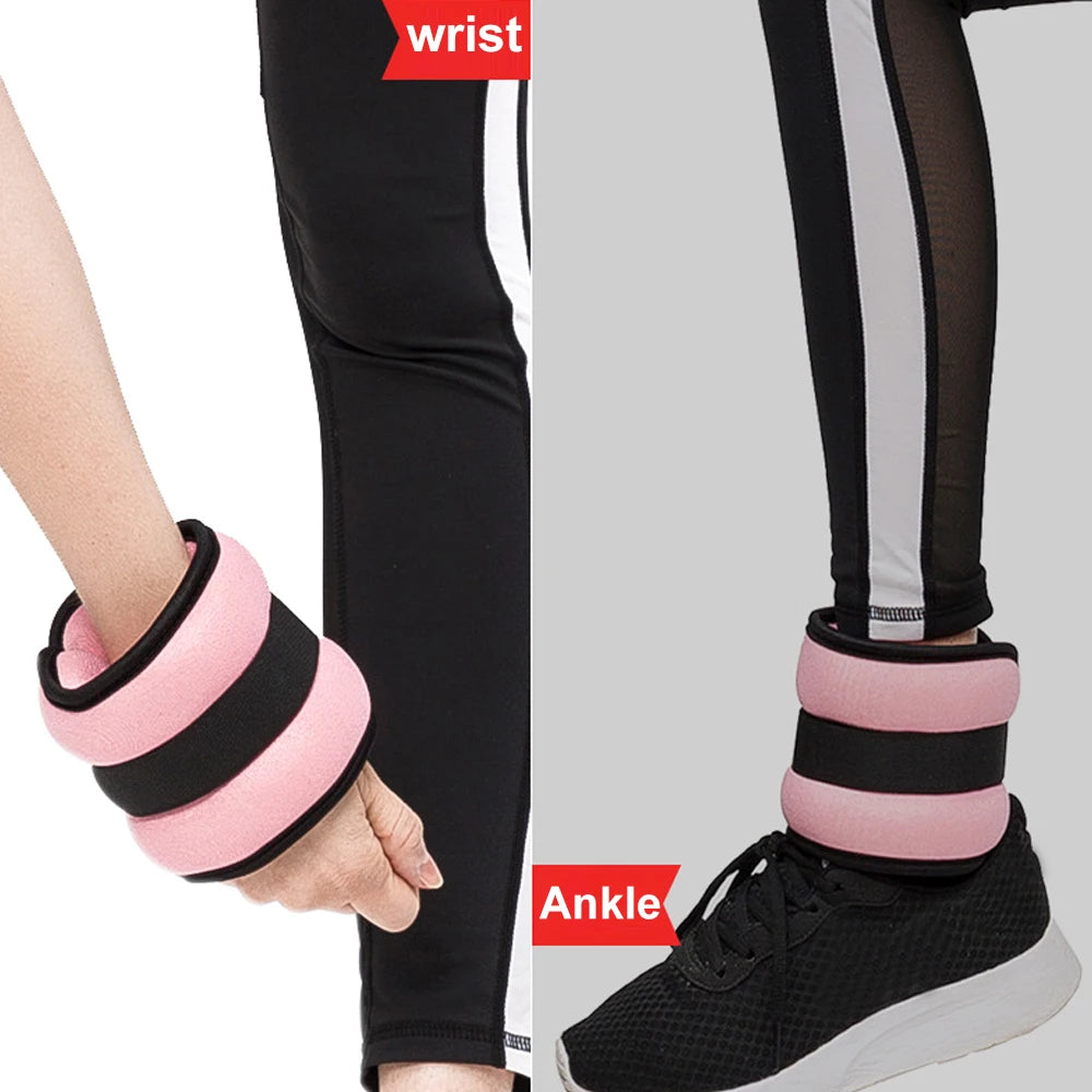 1Pair Adjustable Ankle Weights (0.5kg/1kg) - Neoprene Leg & Arm Straps for Fitness, Aerobics, Physical Therapy - Women, Men,Kids