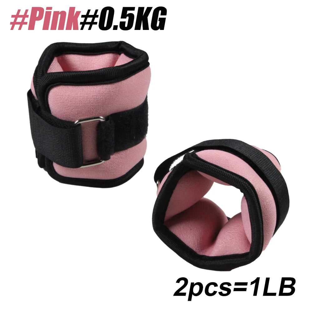 1Pair Adjustable Ankle Weights (0.5kg/1kg) - Neoprene Leg & Arm Straps for Fitness, Aerobics, Physical Therapy - Women, Men,Kids