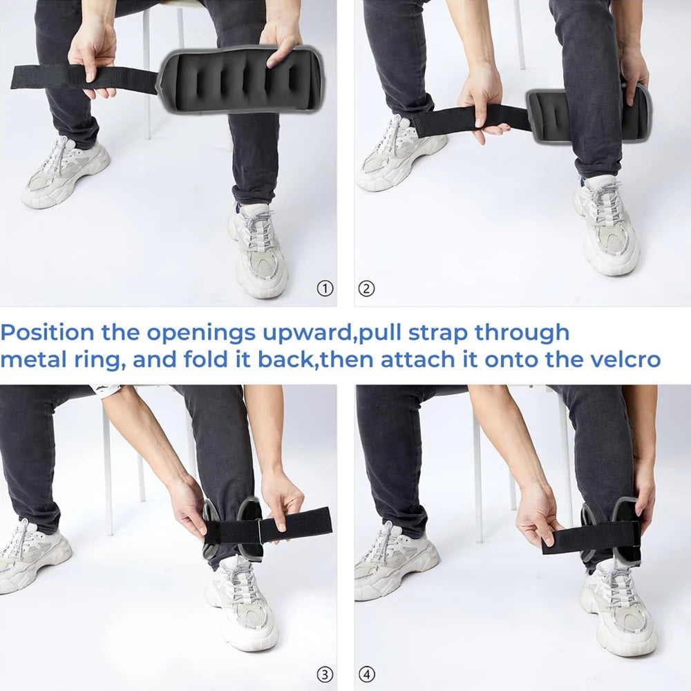 1Pair Adjustable Ankle Weights (0.5kg/1kg) - Neoprene Leg & Arm Straps for Fitness, Aerobics, Physical Therapy - Women, Men,Kids