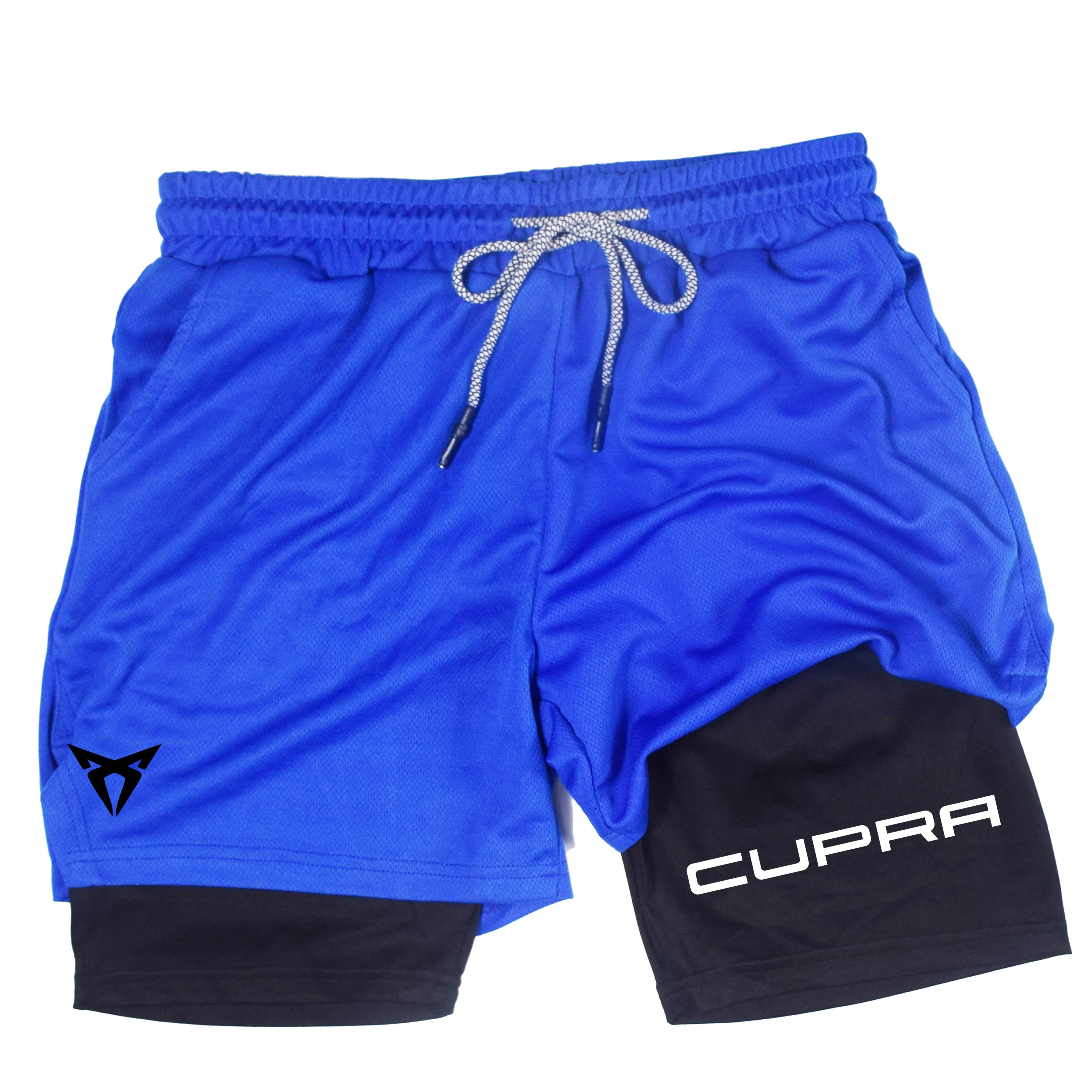 Men's Two-in-one Sports Shorts Breathable Casual Quick-drying Double-layer Shorts Summer Running Sportswear Bottoms M-3XL