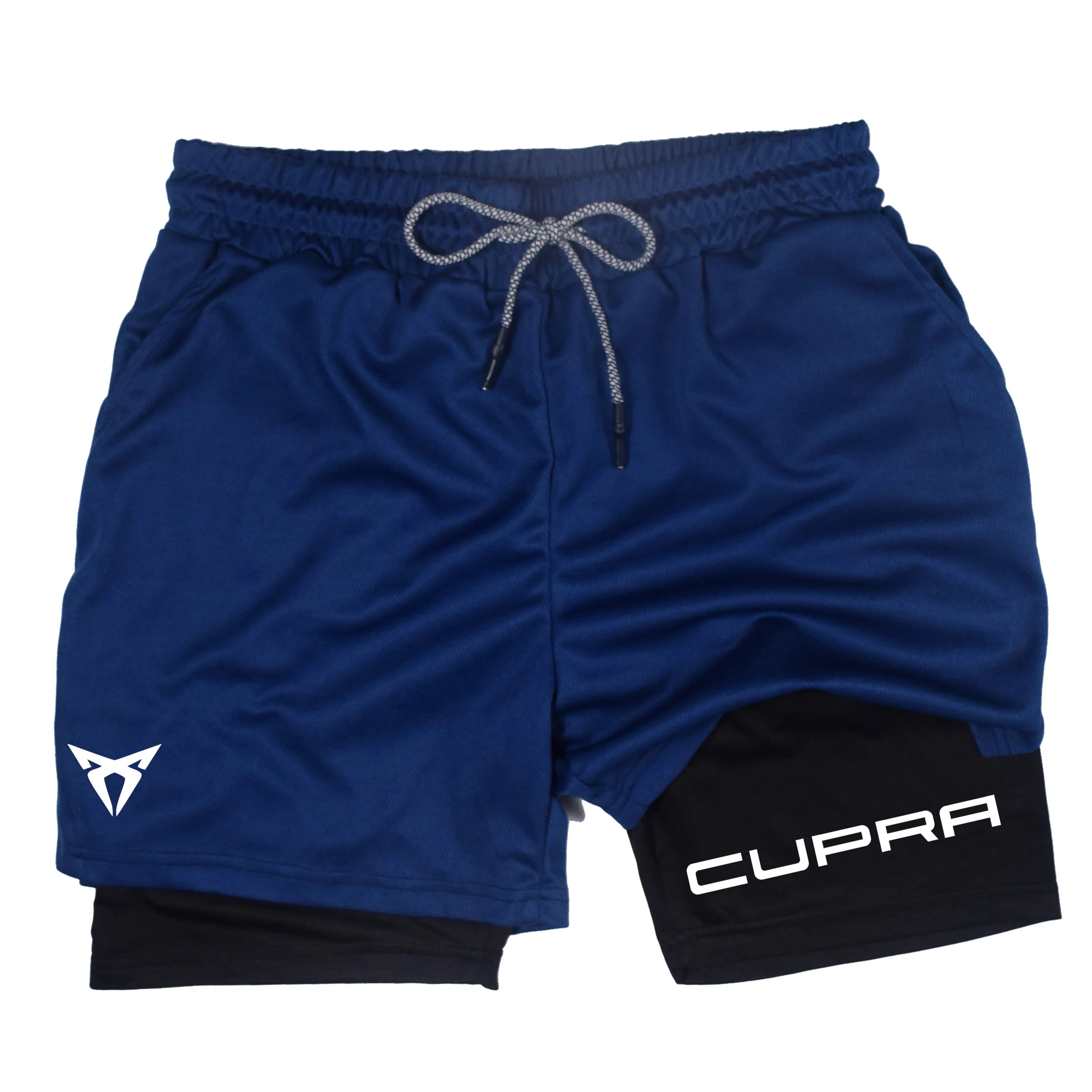 Men's Two-in-one Sports Shorts Breathable Casual Quick-drying Double-layer Shorts Summer Running Sportswear Bottoms M-3XL
