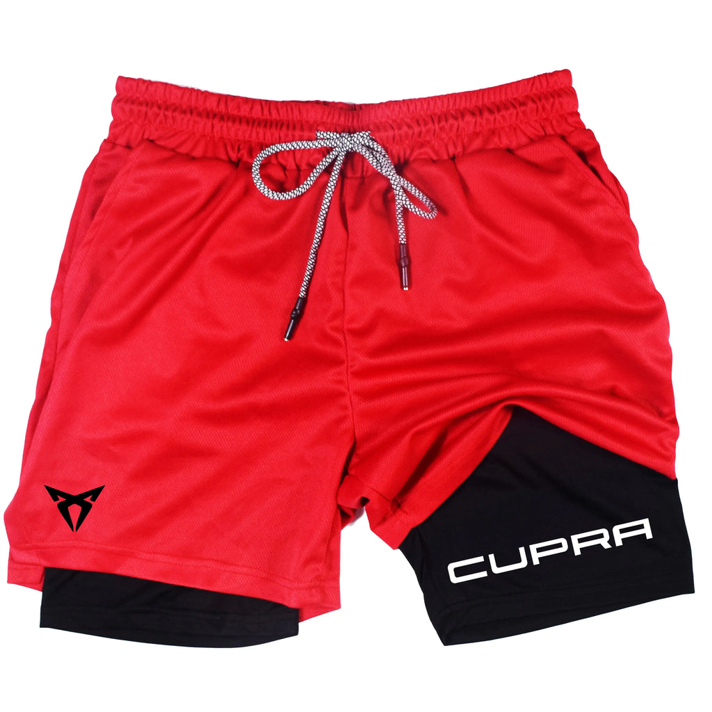 Men's Two-in-one Sports Shorts Breathable Casual Quick-drying Double-layer Shorts Summer Running Sportswear Bottoms M-3XL