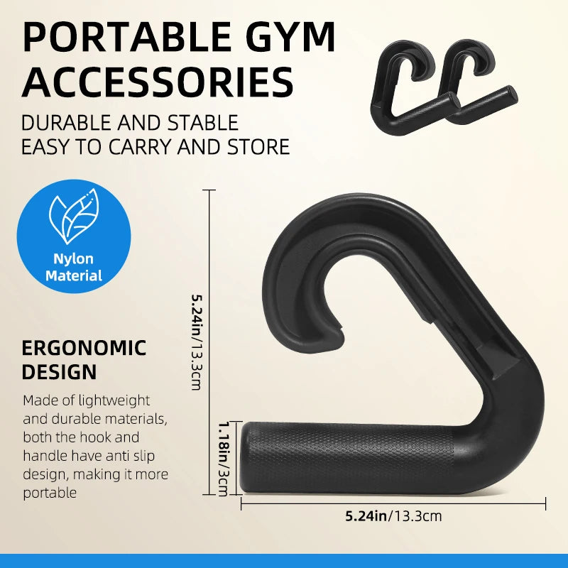 Gym grade grip bar High strength nylon double hook Non-slip wear-resistant design Home commercial dual purpose trainer