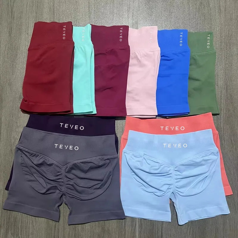 TEVEO Leggings Joggings Women Seamless Yoga Pants High Quality Gym Leggings Ribbed Fitness Pants High Stretch Fitness Tight