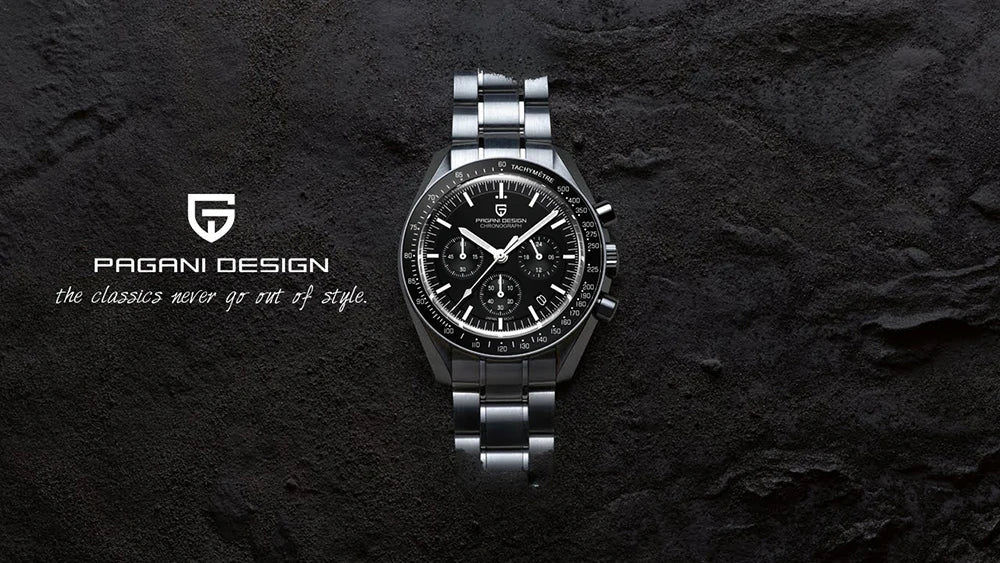 PAGANI DESIGN 2025 New Moon Watch Retro Luxury Quartz Watches For Men Stainless steel Luminous waterproof Sport Chronograph Man