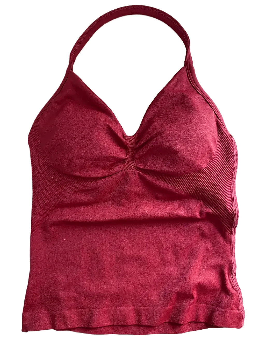 Longline Strappy Gym Top Women Clothes Sports Shirts Yoga Vest Built in Bra With Cups Halter Fitness Backless Workout Tank Top