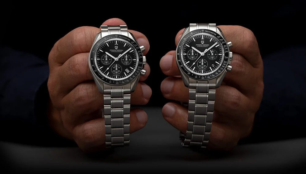 PAGANI DESIGN 2025 New Moon Watch Retro Luxury Quartz Watches For Men Stainless steel Luminous waterproof Sport Chronograph Man