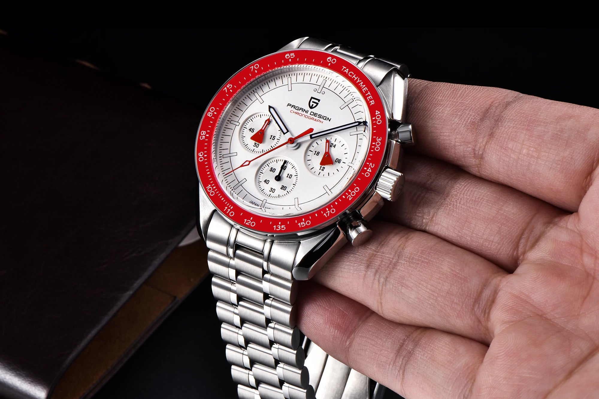 PAGANI DESIGN 2025 New Moon Watch Retro Luxury Quartz Watches For Men Stainless steel Luminous waterproof Sport Chronograph Man