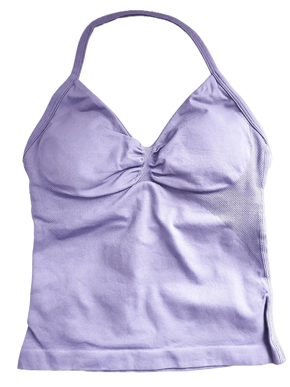 Longline Strappy Gym Top Women Clothes Sports Shirts Yoga Vest Built in Bra With Cups Halter Fitness Backless Workout Tank Top