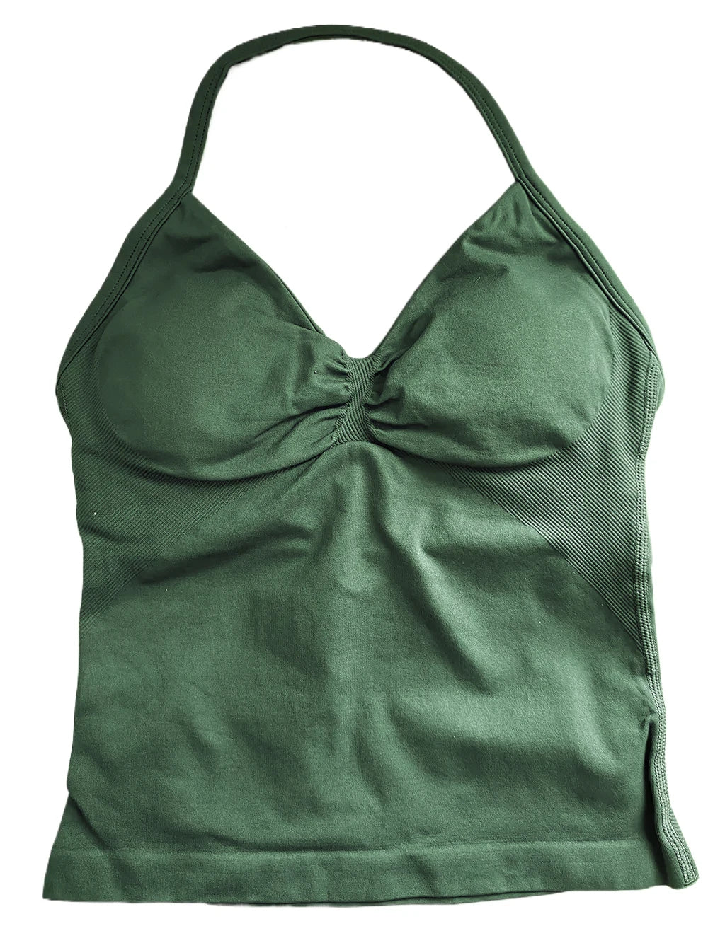 Longline Strappy Gym Top Women Clothes Sports Shirts Yoga Vest Built in Bra With Cups Halter Fitness Backless Workout Tank Top
