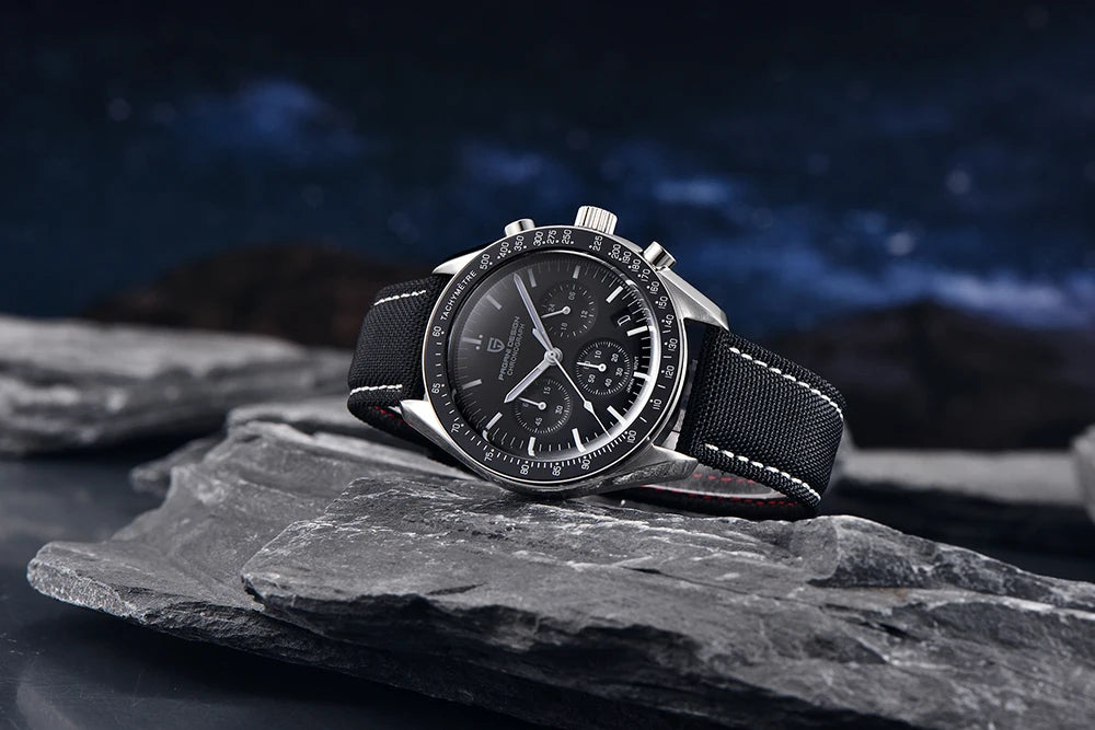 PAGANI DESIGN 2025 New Moon Watch Retro Luxury Quartz Watches For Men Stainless steel Luminous waterproof Sport Chronograph Man