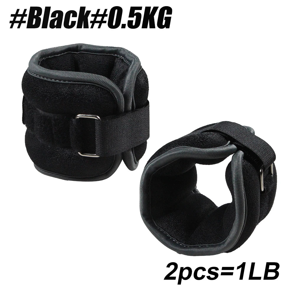 1Pair Adjustable Ankle Weights (0.5kg/1kg) - Neoprene Leg & Arm Straps for Fitness, Aerobics, Physical Therapy - Women, Men,Kids