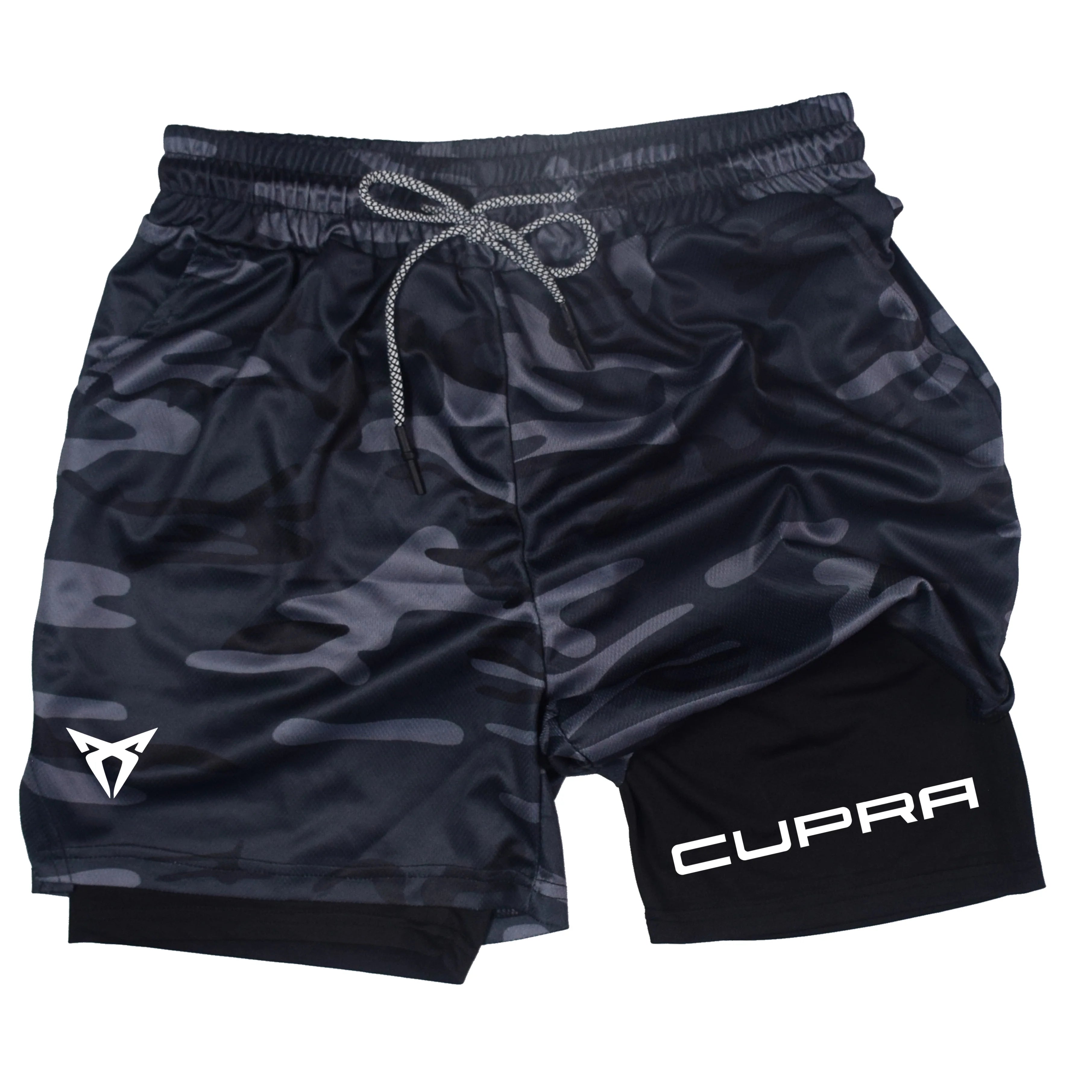 Men's Two-in-one Sports Shorts Breathable Casual Quick-drying Double-layer Shorts Summer Running Sportswear Bottoms M-3XL RL0244