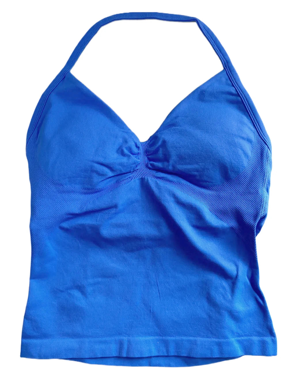 Longline Strappy Gym Top Women Clothes Sports Shirts Yoga Vest Built in Bra With Cups Halter Fitness Backless Workout Tank Top