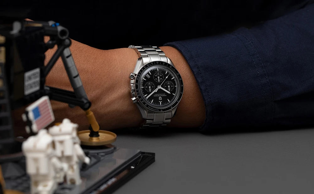 PAGANI DESIGN 2025 New Moon Watch Retro Luxury Quartz Watches For Men Stainless steel Luminous waterproof Sport Chronograph Man