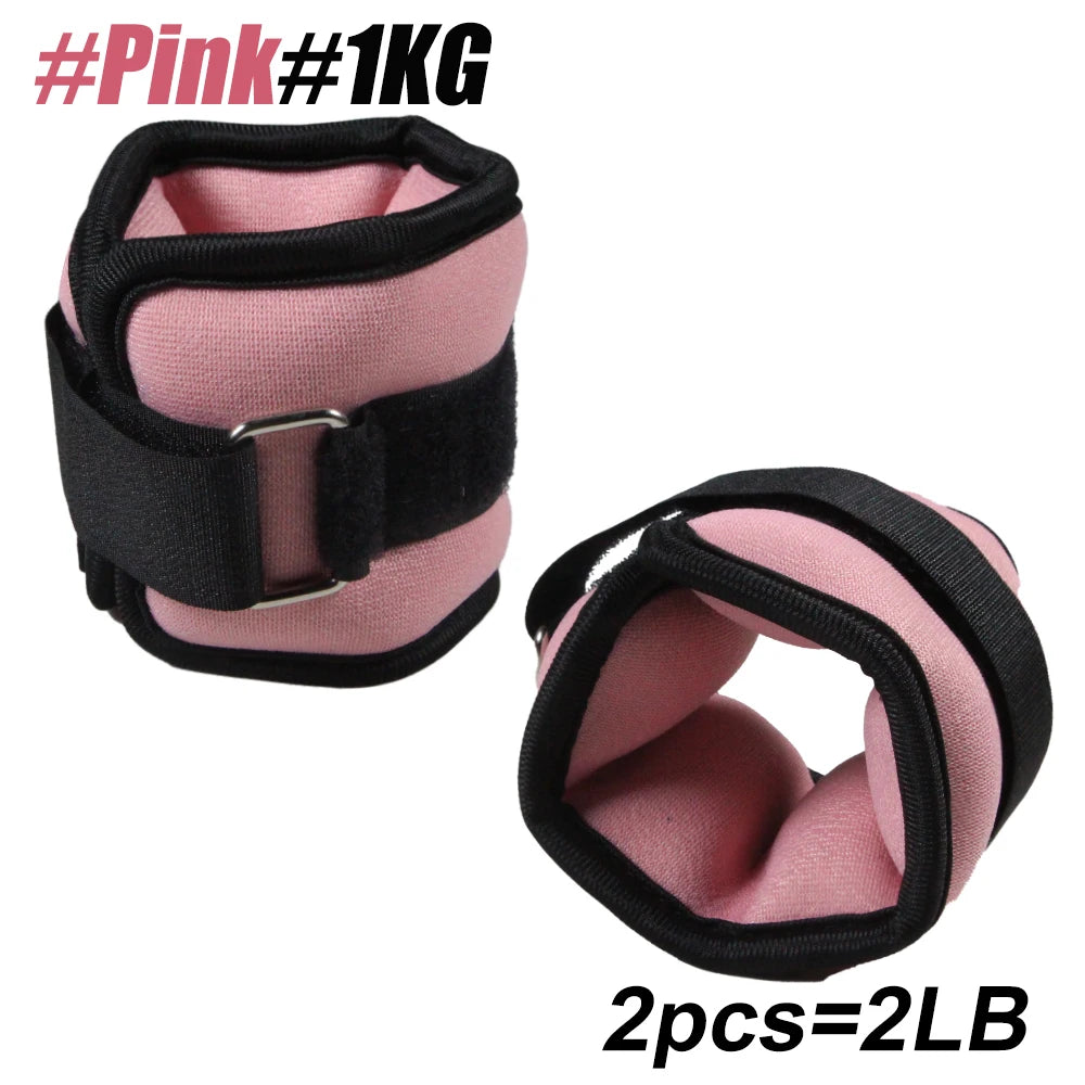 1Pair Adjustable Ankle Weights (0.5kg/1kg) - Neoprene Leg & Arm Straps for Fitness, Aerobics, Physical Therapy - Women, Men,Kids