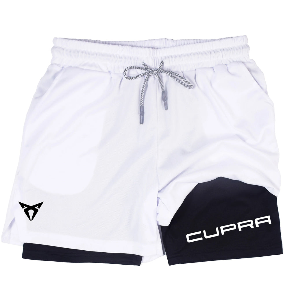 Men's Two-in-one Sports Shorts Breathable Casual Quick-drying Double-layer Shorts Summer Running Sportswear Bottoms M-3XL RL0244