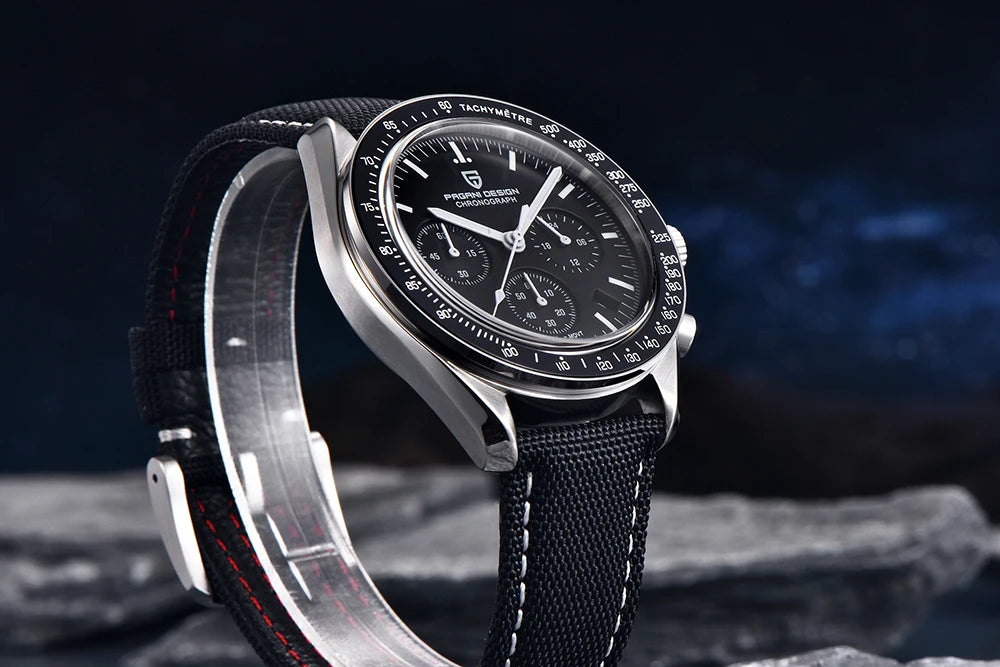 PAGANI DESIGN 2025 New Moon Watch Retro Luxury Quartz Watches For Men Stainless steel Luminous waterproof Sport Chronograph Man